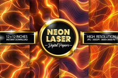 Neon Laser Digital Papers - 04 Variation Product Image 1