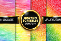 Crayon Scribbles Digital Papers - 04 Variations Product Image 1