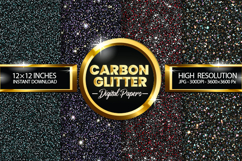 Carbon Glitter Digital Papers - 04 Variations Product Image 1