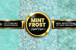 Mint Frost Glitter Digital Papers - 04 Variations Product Image 1