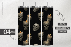 Skull Candle Pattern Digital Papers - 04 Variations Product Image 2