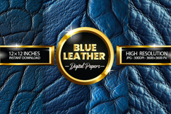 Blue Leather Digital Papers - 04 Variation Product Image 1