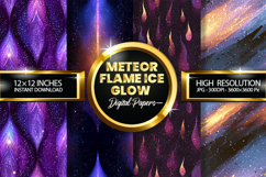Meteor Flame Ice Glow Glitter Digital Papers - 04 Varitions Product Image 1