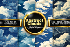 Abstract Clouds Digital Papers - 04 Variations Product Image 1