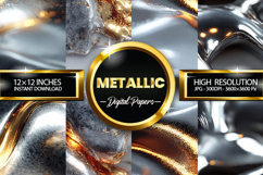 Metallic Glitter Digital Papers - 04 Variations Product Image 1