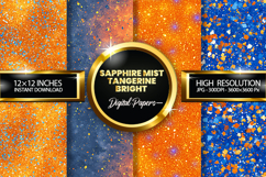 Sapphire Mist Tangerine Bright Digital Papers - 04 Varitions Product Image 1