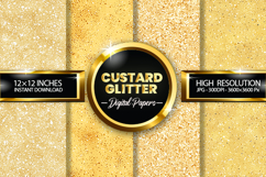 Custard Glitter Digital Papers - 04 Variations Product Image 1