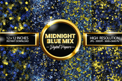 Daffodil Midnight Blue Glitter Digital Papers - 04 Variation Product Image 1