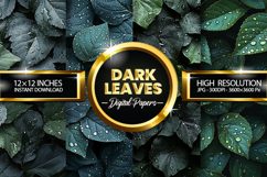 Dark Leaves Digital Papers - 04 Variation Product Image 1