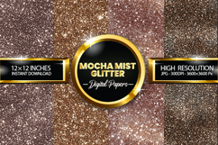 Mocha Mist Glitter Digital Papers - 04 Variations Product Image 1