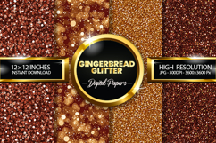 Gingerbread Glitter Digital Papers - 04 Variations Product Image 1