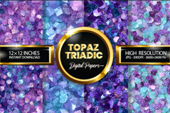 Topaz Triadic Glitter Digital Papers - 04 Varition Product Image 1