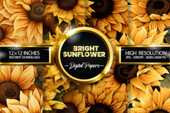 Bright Sunflower Digital Papers - 04 Variation Product Image 1
