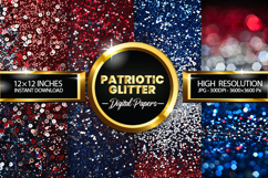 Patriotic Glitter Digital Papers - Patriotic Texture Product Image 1