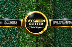 Ivy Green Glitter Digital Papers - 04 Variations Product Image 1