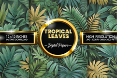 Tropical Leaves Digital Papers | Jungle Foliage Product Image 1