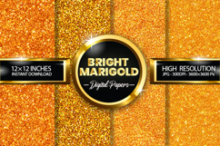 Bright Marigold Glitter Digital Papers - 04 Variations Product Image 1