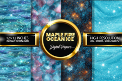 Maple Fire Ocean Ice Glitter Digital Papers- 04 Varitions Product Image 1