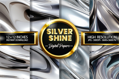 Silver Shine Digital Papers - 04 Variation Product Image 1