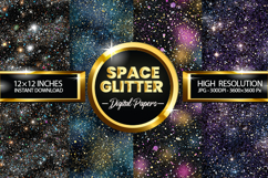 Space Glitter Digital Papers - 04 Variations Product Image 1