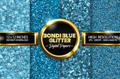 Bondi Blue Glitter Digital Papers - 04 Variations Product Image 1