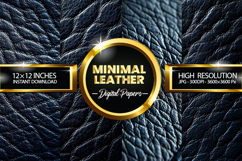 Navy Blue Leather Digital Papers - 04 Variation Product Image 1