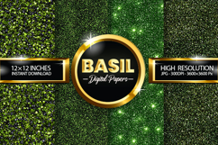 Basil Glitter Digital Papers - 04 Variations Product Image 1