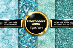 Redwood Icy Aquat Glitter Digital Papers - 04 Varitions Product Image 1