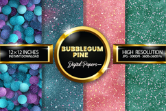 Bubblegum Pine Glitter Digital Papers - 04 Variations Product Image 1