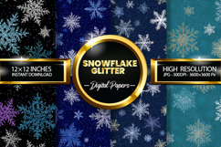 Snowflake Glitter Digital Papers - 04 Variations Product Image 1