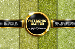 Pistachio Glitter Digital Papers - 04 Variations Product Image 1