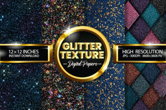Glitter Texture Digital Papers - 04 Variations Product Image 1