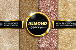 Almond Glitter Digital Papers - 04 Variations Product Image 1