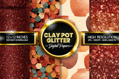 Clay Pot Glitter Digital Papers - 04 Variations Product Image 1