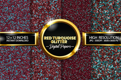 Cherry Red Turquoise Digital Papers - 04 Variations Product Image 1