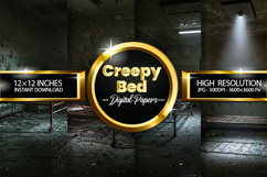 Creepy Bed Digital Papers - 04 Variations Product Image 1