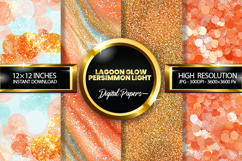Lagoon Glow Persimmon Light Glitter Digital Papers Product Image 1