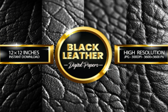 Black Leather Digital Papers - 04 Variation Product Image 1