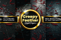 Creepy Feather Digital Papers - 04 Variations Product Image 1
