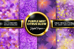 Purple Mist Citrus Glow Glitter Digital Papers - 04 Varition Product Image 1