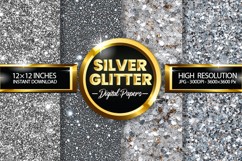 Silver Glitter Glitter Digital Papers - 04 Variations Product Image 1