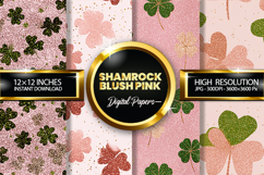 Shamrock Blush Pink Glitter Digital Papers - 04 Varitions Product Image 1