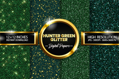 Hunter Green Glitter Digital Papers - 04 Variations Product Image 1