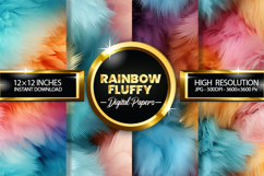 Rainbow Fluffy Digital Papers - 04 Variation Product Image 1