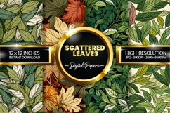 Scattered Leaves Digital Papers - 04 Variation Product Image 1