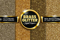 Brass Glitter Digital Papers - 04 Variations Product Image 1