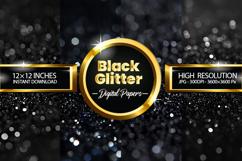 Black Glitter Digital Papers - 04 Variations Product Image 1