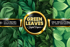 Green Leaves Digital Papers - 04 Variation Product Image 1