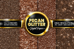 Pecan Glitter Digital Papers - 04 Variations Product Image 1
