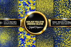 Solar Yellow Indigo Glow Glitter Digital Papers- 04 Varition Product Image 1